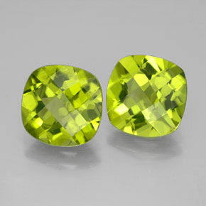  ct natürliche grüner Peridot-Edelsteine, Kissenschliff, VVS-VS