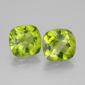  ct natürliche grüner Peridot-Edelsteine, Kissenschliff, VVS-VS