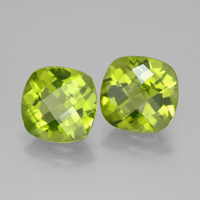  ct natürliche grüner Peridot-Edelsteine, Kissenschliff, VVS-VS