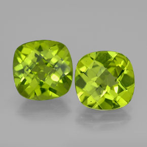  ct natürliche grüner Peridot-Edelsteine, Kissenschliff, VVS-VS