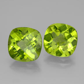  ct natürliche grüner Peridot-Edelsteine, Kissenschliff, VVS-VS