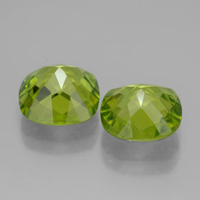  ct natürliche grüner Peridot-Edelsteine, Kissenschliff, VVS-VS