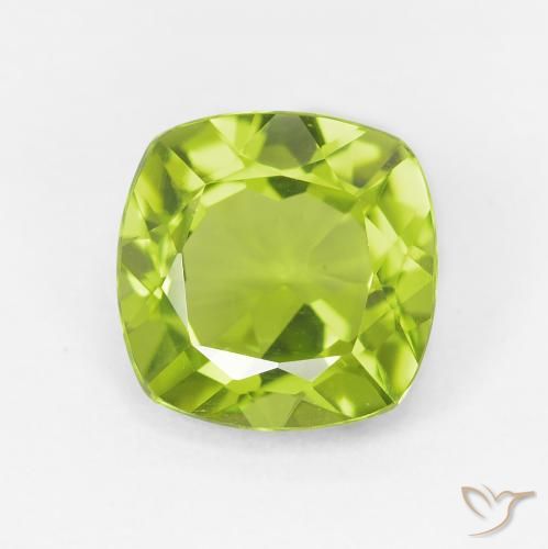 2,72 ctw natürlicher grüner Peridot, Kissenschliff, VS