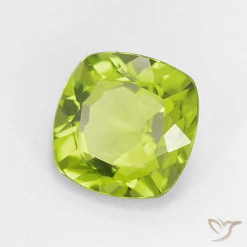 2,72 ctw natürlicher grüner Peridot, Kissenschliff, VS