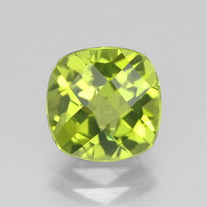 2,33 ctw natürlicher grüner Peridot, Kissenschliff, VVS