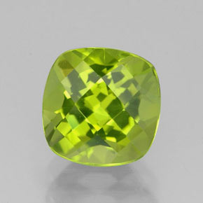 2,42 ctw natürlicher grüner Peridot, Kissenschliff, VS