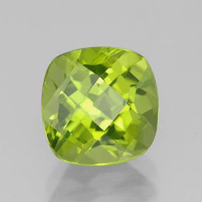 2,42 ctw natürlicher grüner Peridot, Kissenschliff, VS