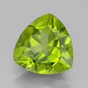 3,07 ctw natürlicher grüner Peridot, Trillion, VS-SI