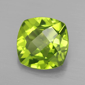 2,50 ctw natürlicher grüner Peridot, Kissenschliff, VS