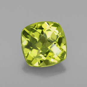 2,21 ctw natürlicher grüner Peridot, Kissenschliff, VS-SI