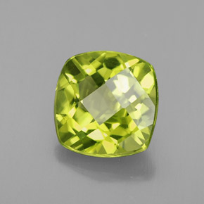 2,21 ctw natürlicher grüner Peridot, Kissenschliff, VS-SI