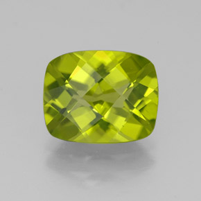 3,17 ctw natürlicher grüner Peridot, Kissenschliff, VS
