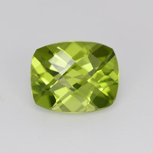2,94 ctw natürlicher grüner Peridot, Kissenschliff, VS