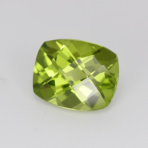 2,94 ctw natürlicher grüner Peridot, Kissenschliff, VS
