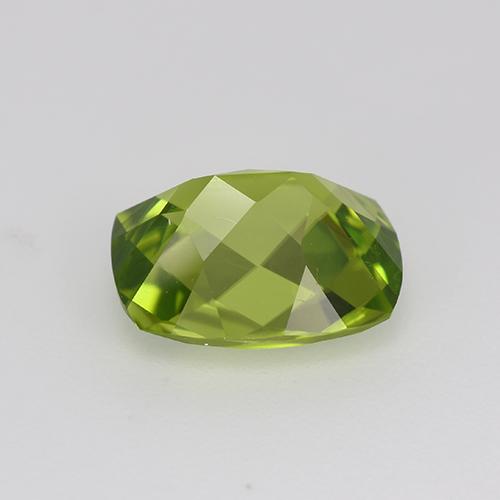 2,94 ctw natürlicher grüner Peridot, Kissenschliff, VS