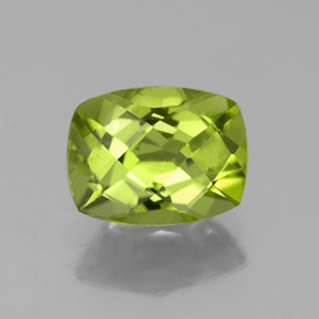 2,06 ctw natürlicher grüner Peridot, Kissenschliff, VS