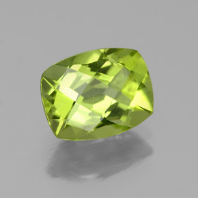 2,06 ctw natürlicher grüner Peridot, Kissenschliff, VS