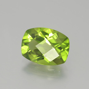 2,38 ctw natürlicher grüner Peridot, Kissenschliff, VVS-VS