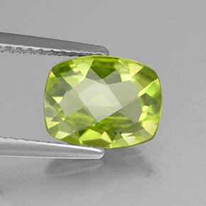 1,95 ctw natürlicher grüner Peridot, Kissenschliff, VVS-VS