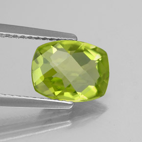 1,88 ctw natürlicher grüner Peridot, Kissenschliff, VVS-VS