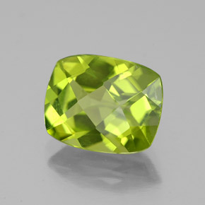 3,08 ctw natürlicher grüner Peridot, Kissenschliff, VS-SI