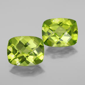  ct natürliche grüner Peridot-Edelsteine, Kissenschliff, VS