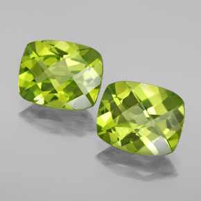  ct natürliche grüner Peridot-Edelsteine, Kissenschliff, VS