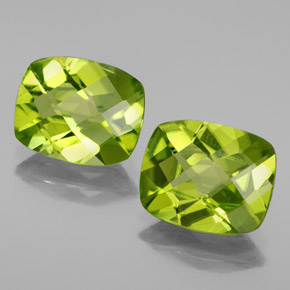  ct natürliche grüner Peridot-Edelsteine, Kissenschliff, VS-SI