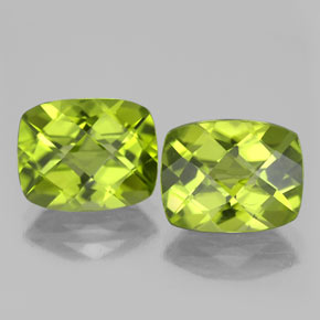  ct natürliche grüner Peridot-Edelsteine, Kissenschliff, VS-SI