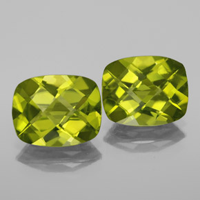  ct natürliche grüner Peridot-Edelsteine, Kissenschliff, VS