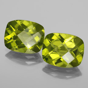  ct natürliche grüner Peridot-Edelsteine, Kissenschliff, VS