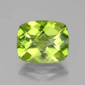 2,99 ctw natürlicher grüner Peridot, Kissenschliff, VS-SI