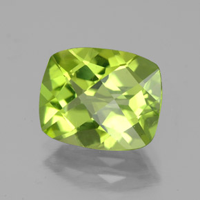 2,99 ctw natürlicher grüner Peridot, Kissenschliff, VS-SI