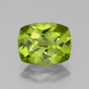 2,63 ctw natürlicher grüner Peridot, Kissenschliff, VS