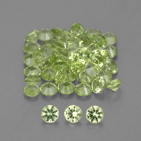1,48 ct natürliche grüner Peridot-Edelsteine, Rundschliff, VVS-VS