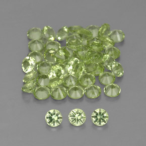  ct natürliche grüner Peridot-Edelsteine, Rundschliff, VVS-VS