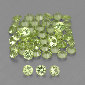  ct natürliche grüner Peridot-Edelsteine, Rundschliff, VVS-VS