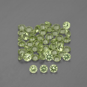 1,54 ct natürliche grüner Peridot-Edelsteine, Rundschliff, VVS-VS