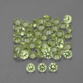 1,54 ct natürliche grüner Peridot-Edelsteine, Rundschliff, VVS-VS