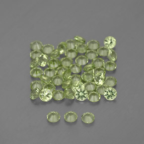 1,54 ct natürliche grüner Peridot-Edelsteine, Rundschliff, VVS-VS