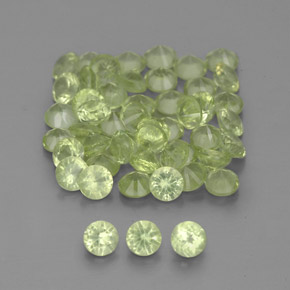 1,48 ct natürliche grüner Peridot-Edelsteine, Rundschliff, VVS-VS