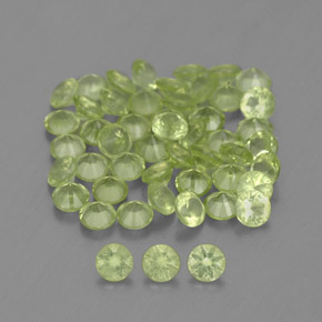 1,47 ct natürliche grüner Peridot-Edelsteine, Rundschliff, VVS-VS