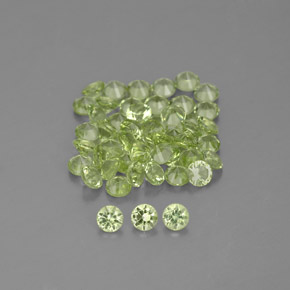 1,47 ct natürliche grüner Peridot-Edelsteine, Rundschliff, VVS-VS