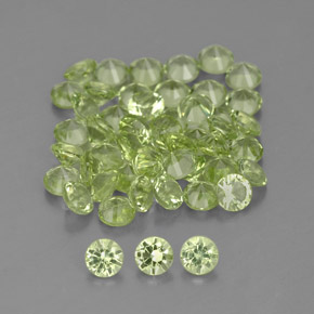 1,47 ct natürliche grüner Peridot-Edelsteine, Rundschliff, VVS-VS