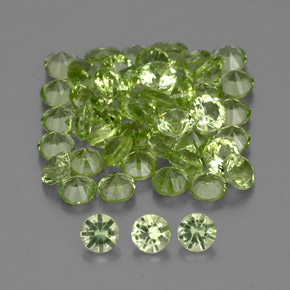  ct natürliche grüner Peridot-Edelsteine, Rundschliff, VVS-VS