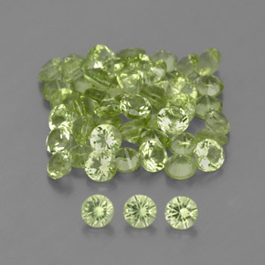  ct natürliche grüner Peridot-Edelsteine, Rundschliff, VVS-VS