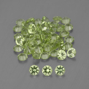 1,48 ct natürliche grüner Peridot-Edelsteine, Rundschliff, VVS-VS