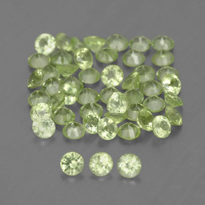  ct natürliche grüner Peridot-Edelsteine, Rundschliff, VVS-VS