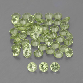  ct natürliche grüner Peridot-Edelsteine, Rundschliff, VVS-VS