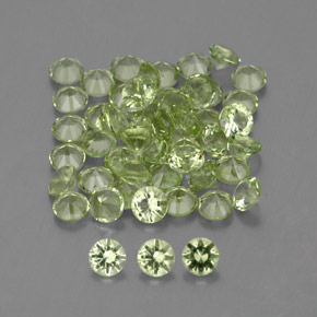 1,48 ct natürliche grüner Peridot-Edelsteine, Rundschliff, VVS-VS